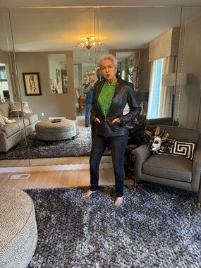 Amalfi Leather Classic Black Zip Leather Moto Jacket Supple Genuine Leather